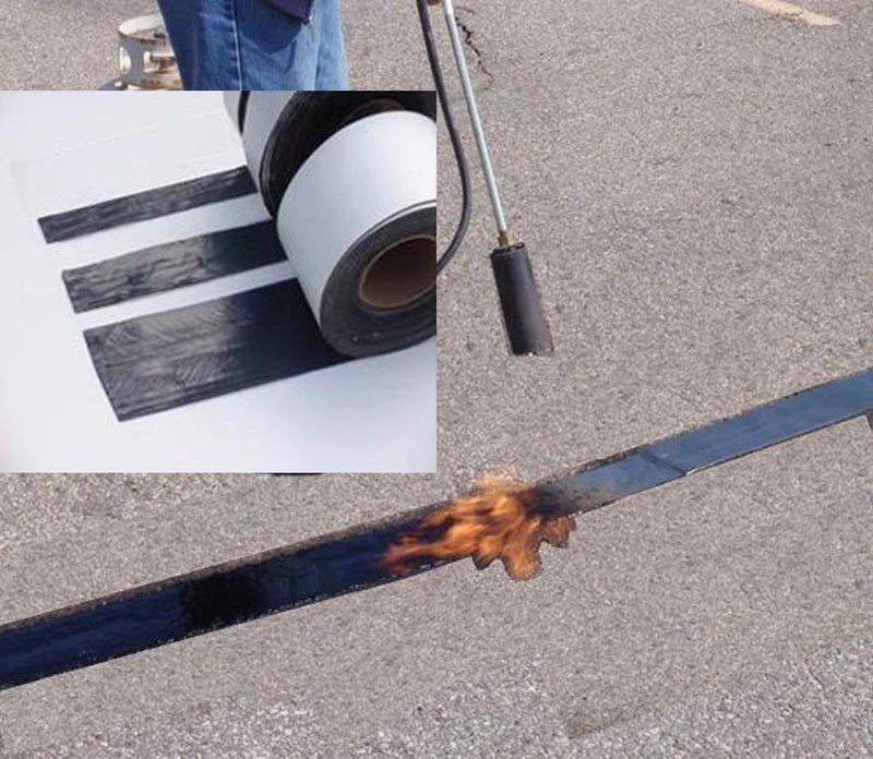 EWT (615) Asphalt Tarmac Parking lot Joint and Crack Sealer Hot Repair Filler Tape 1"" ~ 4"" Wide & 50 FT Long or TapeChip (4in) - Image 2