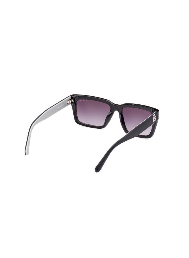 GUESS Gu00121 Rectangular Injected Sunglasses For men size 56, Shiny Black - Image 5