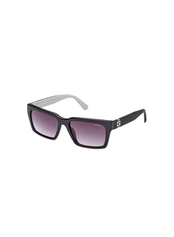 GUESS Gu00121 Rectangular Injected Sunglasses For men size 56, Shiny Black - Image 1