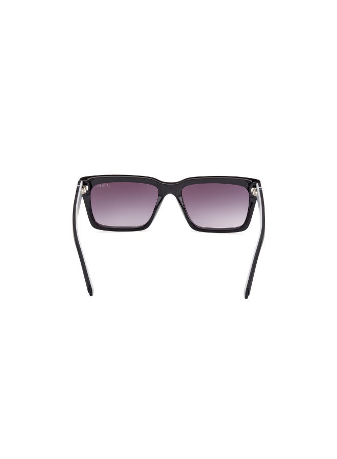 GUESS Gu00121 Rectangular Injected Sunglasses For men size 56, Shiny Black - Image 4