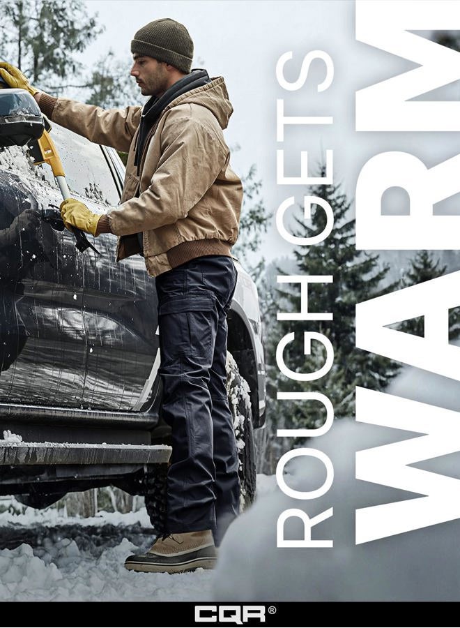 CQR Men's Winter Tactical Pants, Thermal Hiking Work Pants, Outdoor Fleece Lined Snow Ski Cargo Pants, Ouray Cargo Police Navy, 30W x 32L - Image 4