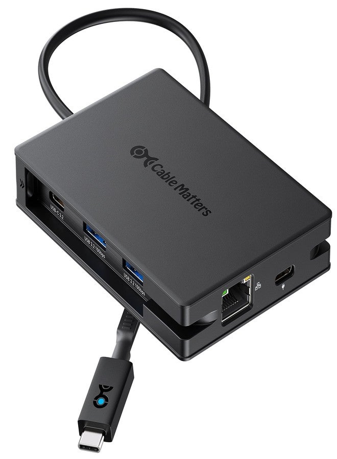 كابل ماترز موزع منافذ USB-C متعدد المنافذ 8 في 1 من Cable Matters مزود بمنفذي HDMI، وشحن سريع PD بقدرة 140 واط، ومنفذ إيثرنت جيجابت، ونقل بيانات بسرعة 10 جيجابت عبر 3 منافذ USB-C وUSB-A 3.2 من الجيل الثاني، ومنفذ USB 2.0 واحد للوحة المفاتيح/الماوس - Image 1