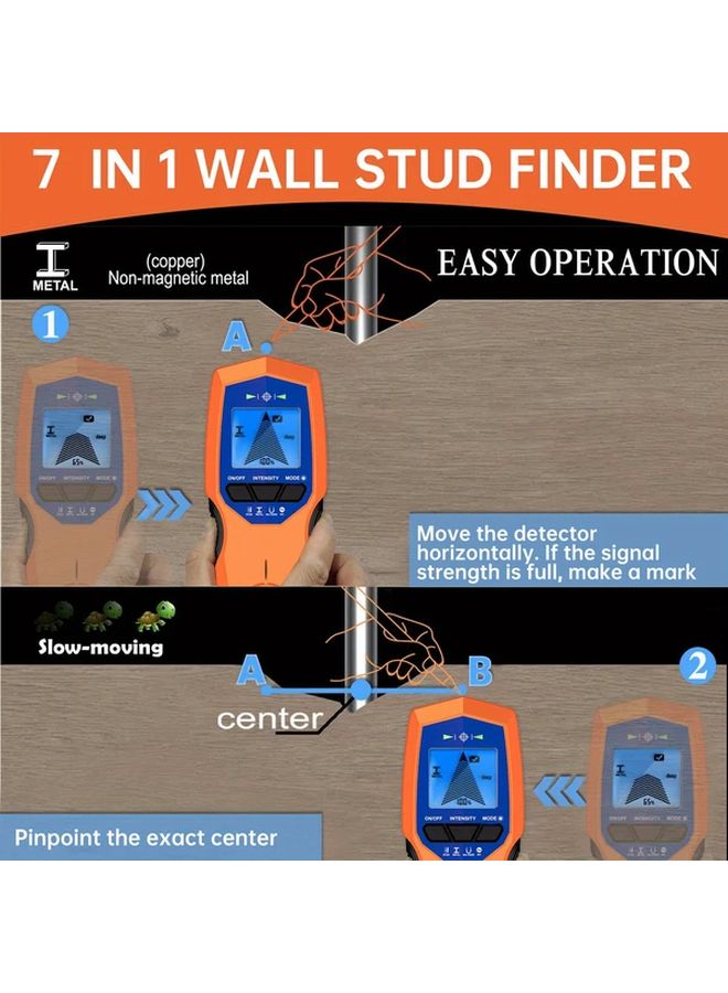 Green 7 In 1 Stud Finder With Leveling Bubble AC Wire Detection Deep Scan 2 36 Inch - Image 5