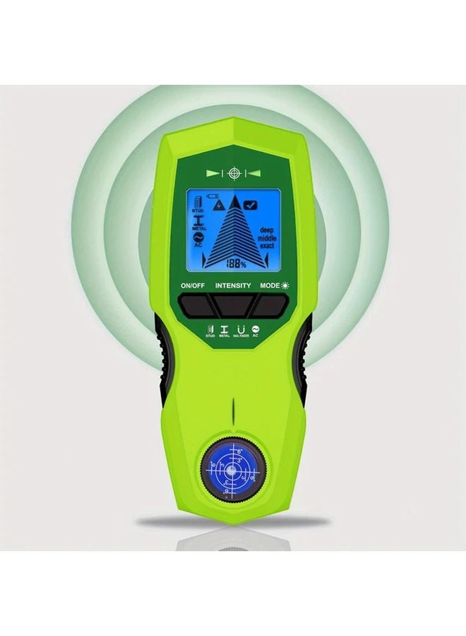 Green 7 In 1 Stud Finder With Leveling Bubble AC Wire Detection Deep Scan 2 36 Inch - Image 1
