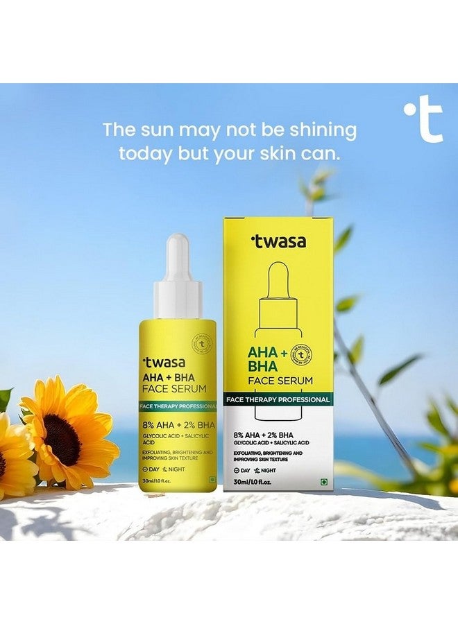 Twasa 8% AHA + 2% BHA Exfoliating Face Serum For Reduces Excess Oil, Fights Acne | Skin Renewal, Improved Skin Texture, Brightening & Even Skin Tone, Men & Women | 30ml - Image 5