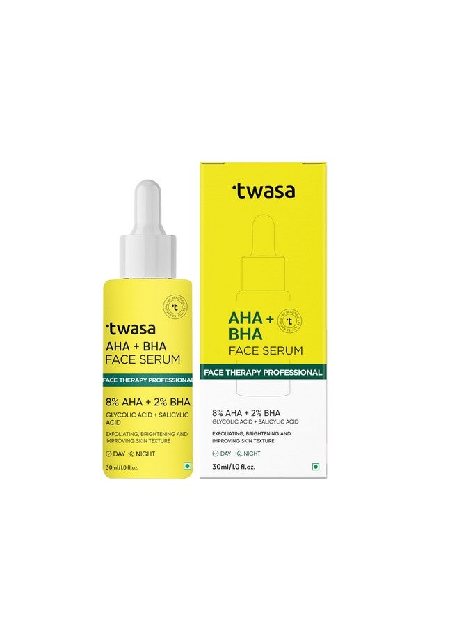 Twasa 8% AHA + 2% BHA Exfoliating Face Serum For Reduces Excess Oil, Fights Acne | Skin Renewal, Improved Skin Texture, Brightening & Even Skin Tone, Men & Women | 30ml - Image 1