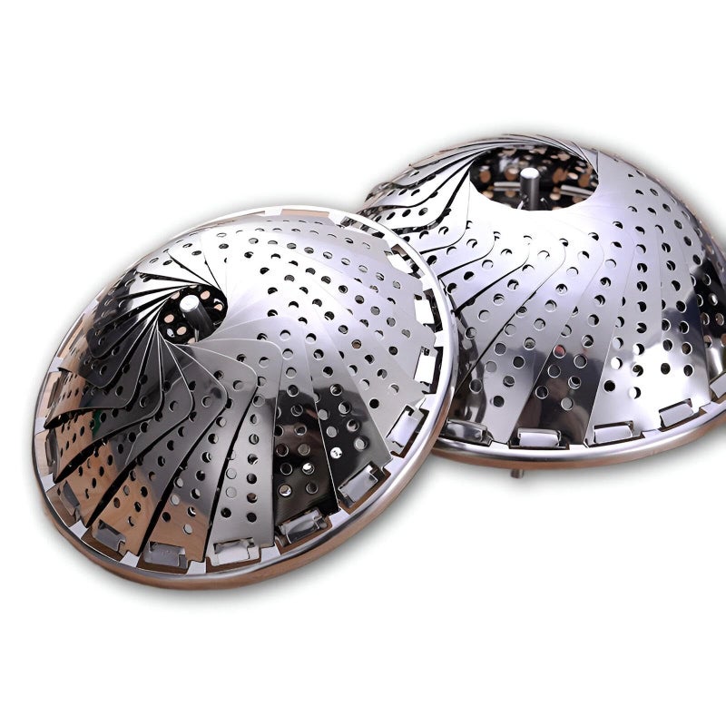 Healthy Steamer - Stainless Steel Collapsible Basket for Cooking Vegetables and Fish Evenly, Fits Various Pots to Preserve Nutrients and Reduce Fat in Everyday Meals (2pcs) - Image 1