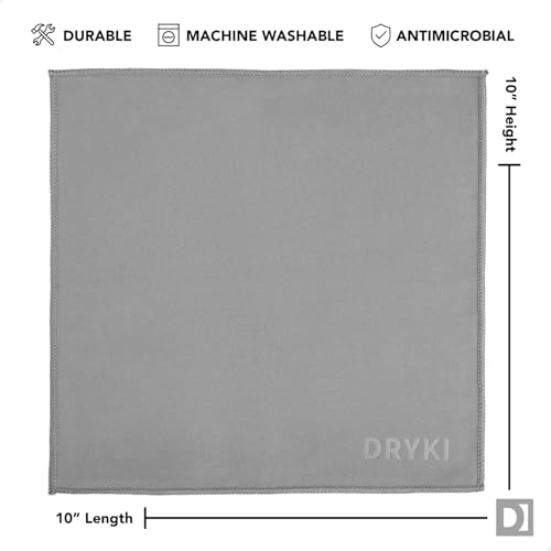 DRYKI Sweat Absorbing Handkerchiefs - The Original Pocket-Sized Sweat Towels - Quick-Dry Microfiber Sweat Rags for Face, Hands, & Body - Men & Women - Gym, Sports, and Work (Grey: 5 Pack) - Image 5