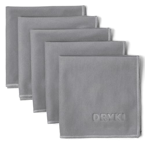 DRYKI Sweat Absorbing Handkerchiefs - The Original Pocket-Sized Sweat Towels - Quick-Dry Microfiber Sweat Rags for Face, Hands, & Body - Men & Women - Gym, Sports, and Work (Grey: 5 Pack) - Image 1