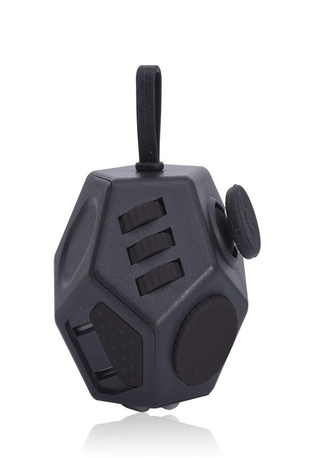 UOOEFUN Mini Fidget Toys, Cool Black 12 Sided Fidgets Toy Cubes for Kids Adults with Anxiety ADHD Autism and Relief Stress (Pure Black) - Image 1