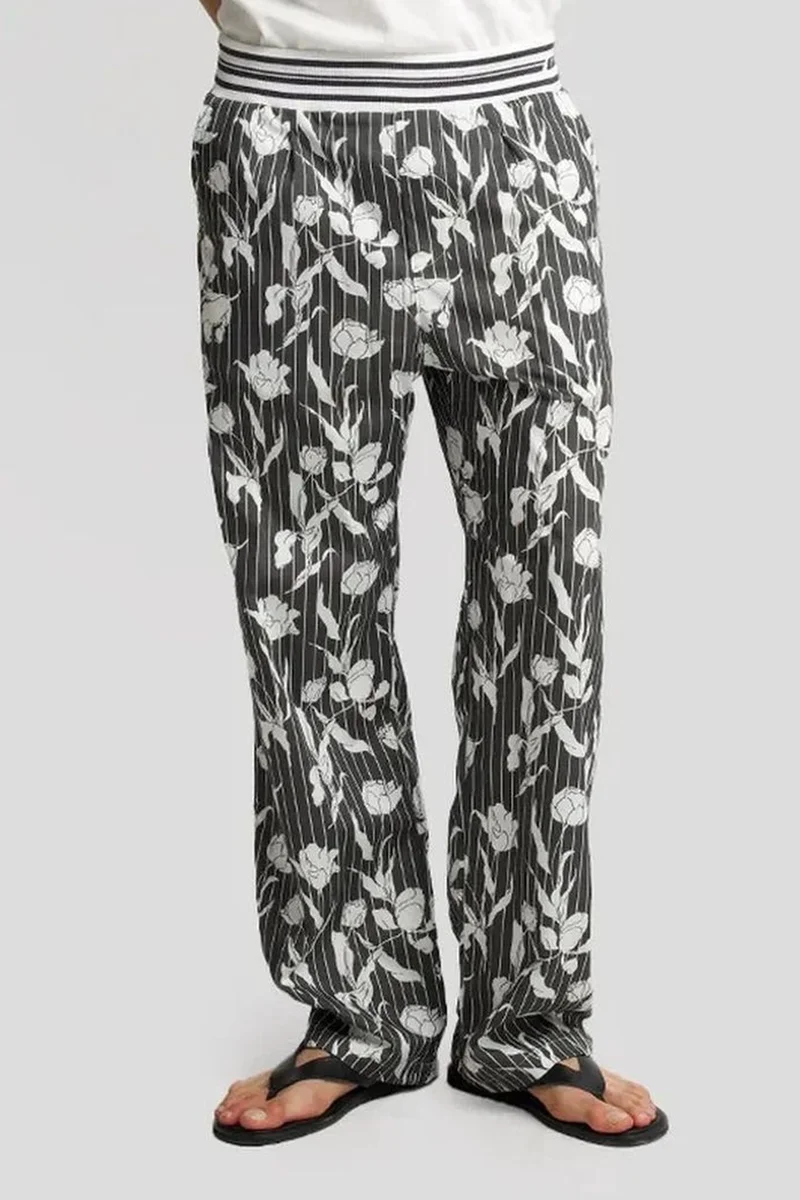 GIESTO Men's Cotton Floral Knit Pants