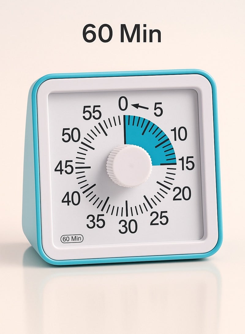 مؤقت بصري لمدة 60 دقيقة، مؤقت للفصل الدراسي، مؤقت تنازلي للأطفال والكبار، أداة إدارة الوقت للتدريس (أزرق وأزرق) - Image 1