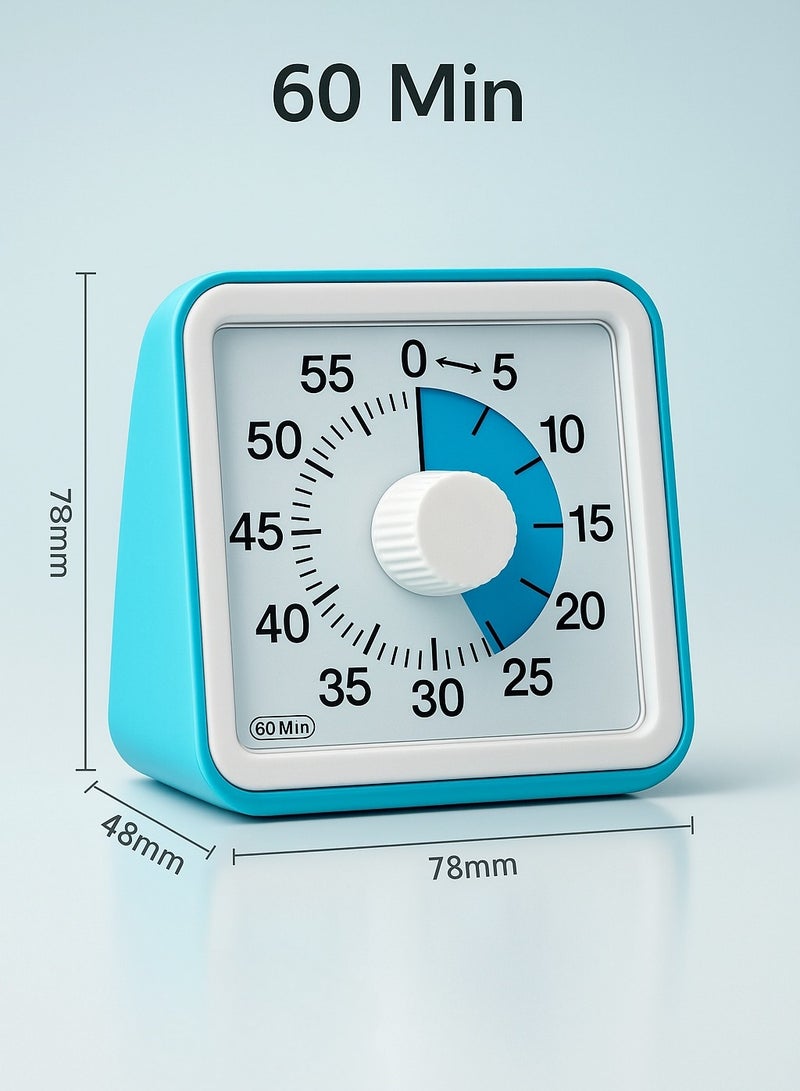 مؤقت بصري لمدة 60 دقيقة، مؤقت للفصل الدراسي، مؤقت تنازلي للأطفال والكبار، أداة إدارة الوقت للتدريس (أزرق وأزرق) - Image 4