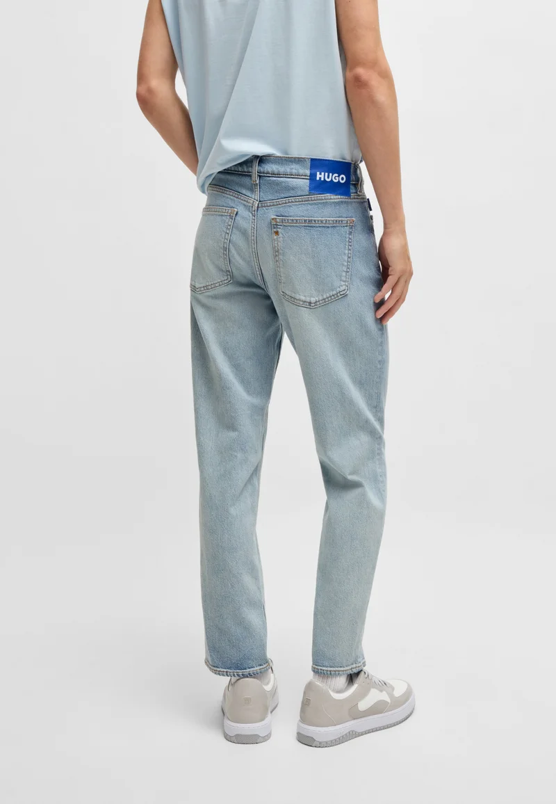 هوجو Tapered-fit jeans in bright-blue stretch denim