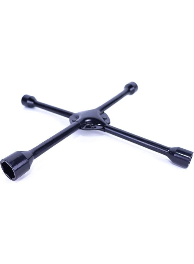 Metric 4-Way Lug Wrench for Car with support - Black - Image 3