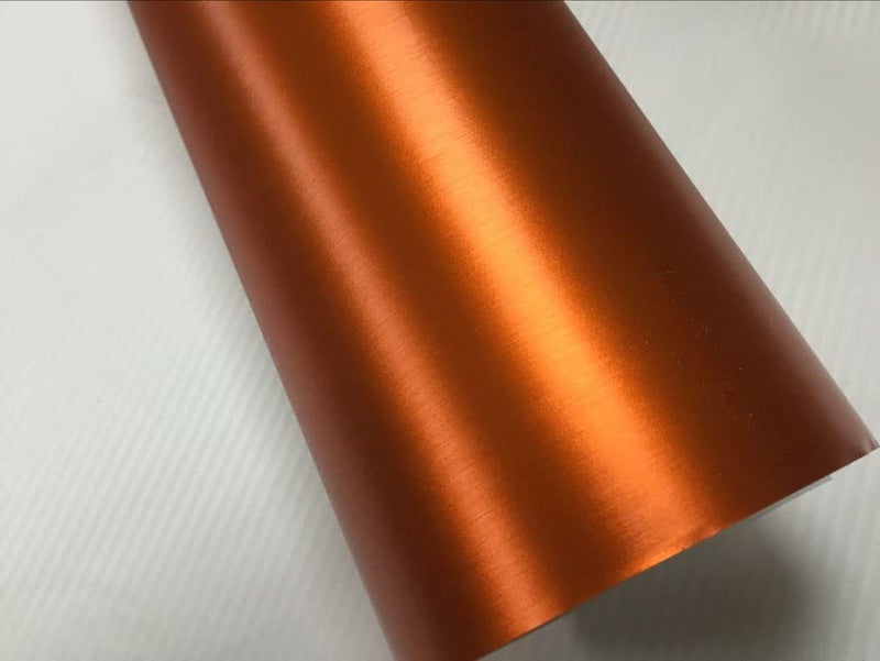 LZLRUN لفة تغليف فينيل معدني مصقول من LZLRUN بتقنية إطلاق الهواء لتزيين السيارات (برتقالي، 2 بوصة × 30 قدم) - Image 2