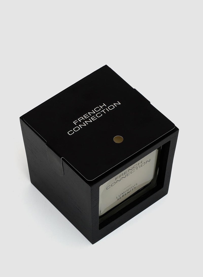French Connection Black Wooden surround Luminous Serenity Candle 200G - Image 4
