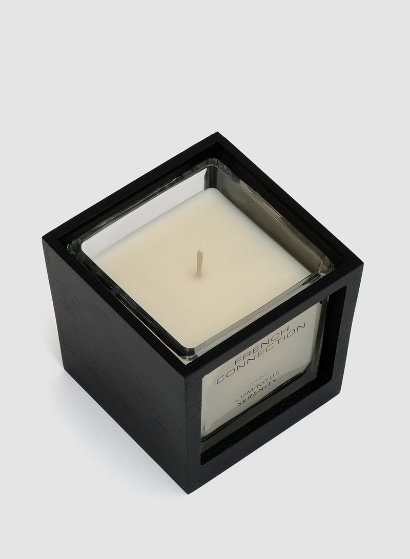 French Connection Black Wooden surround Luminous Serenity Candle 200G - Image 3