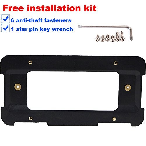 GTP Rear License Plate Base Mount Bracket Compatible with BMW 1/2/3/4/5/6 Series X1 X3 X4 X5 X6 Z4 & Mini Cooper 51187160607 & 511882380615 Tag Frame Holder + 6 Anti-Theft Screws & Wrench - Image 3