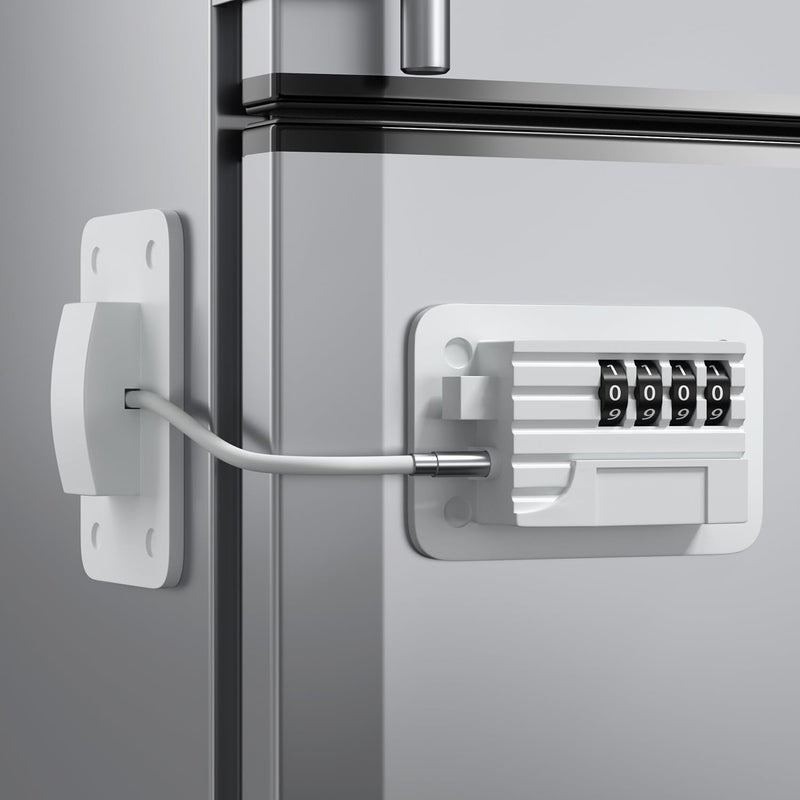 Ougourim Refrigerator Lock - Upgraded Combination Lock For Upright Freezer  Child Safety Lock For Cabinets  White - Image 1