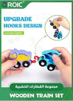 GROIC Toddler Toys for Kids,Montessori Toys,Wooden Train Set Dinosaur Toys for Kids,Toy Cars for Toddler Toys,Educational Toy Cars,Learning Toys  - Image 4