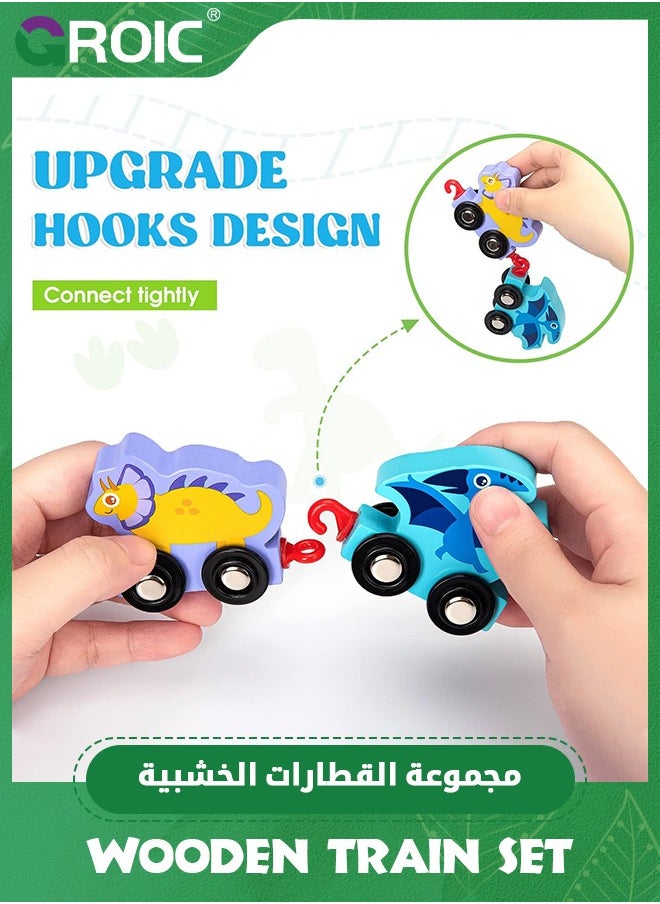 GROIC Toddler Toys for Kids,Montessori Toys,Wooden Train Set Dinosaur Toys for Kids,Toy Cars for Toddler Toys,Educational Toy Cars,Learning Toys  - Image 4