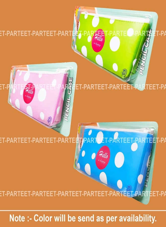 PARTEET (Pack of 5 Combo of Stationery Set Polka Dot Printed Pencil Pouch/Stationery Pouch/Pencil Case with Unicorn Pen,Unicorn Pencil,Unicorn Eraser,and Scale (Assorted) - Image 5