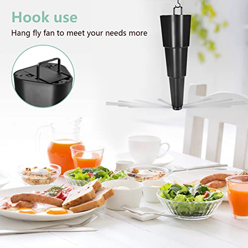 AMIAEDU مراوح AMIAEDU للطاولات، مروحة طاردة للذباب للاستخدام الداخلي/الخارجي، مراوح غذائية لإبعاد الذباب عن الحفلات، الشواء، المنزل، النزهات، السفر، محمولة وسهلة الاستخدام 6 عبوات (أسود) - Image 4