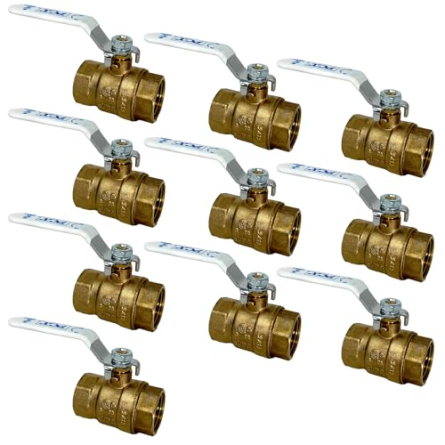 PROCURU 10Pack PROCURU 12Inch FIP Female NPT Threaded FxF Heavy Duty Brass Ball Valve Full Port 600 WOG LF Certified Safe 3BT05010P - Image 1