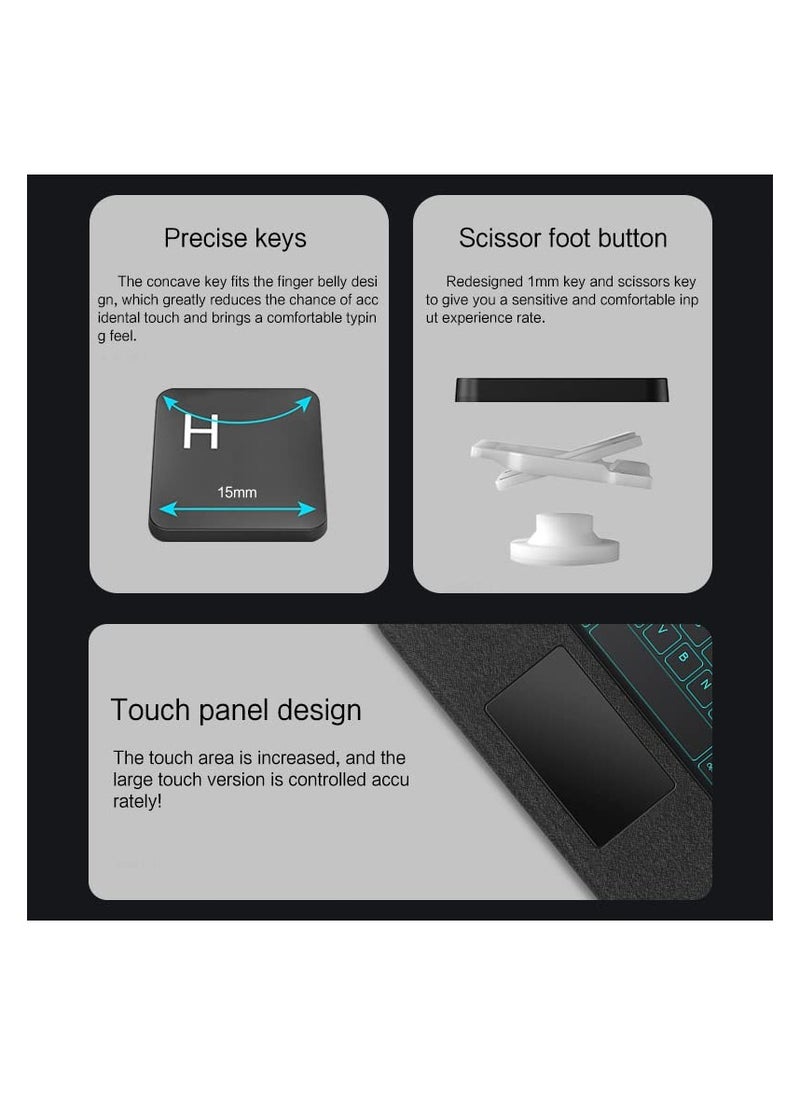 Aookay Keyboard Case for iPad Air 13 Inch M3/M2 (7th/6th Gen, 2025/2024)/ iPad Pro 12.9" with Touch Keyboard, Case for iPad Pro 12.9 6th 2022, 5th 2021, 4th 2020 Case with Pencil Holder, Keyboard with Bluetooth Backlight [No Pen]  - Image 5