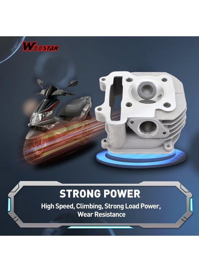 WOOSTAR طقم إعادة بناء أسطوانة ورأس أسطوانة كامل بقطر 57.4 مم بديل لمحرك 4 أشواط GY6 150cc 157QMJ 152QMI للدراجات الرباعية الصينية والسكوتر وكارت السباق - Image 4