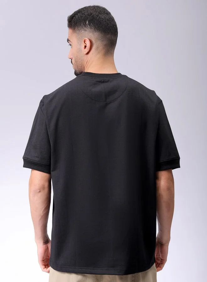 شركة المرآب الهندية Men Oversized Solid Crew Neck Overhead Sweatshirt