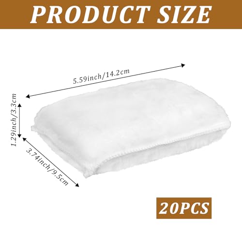 FMOACEN 20 Pcs Wood Stain Applicator Pads, Wood Lint and Snag Free Applicator Pads Reusable Fiber Staining Pad Square Thick Rags Cloth for Wood Stain and Oil Based Finishes, White - Image 2