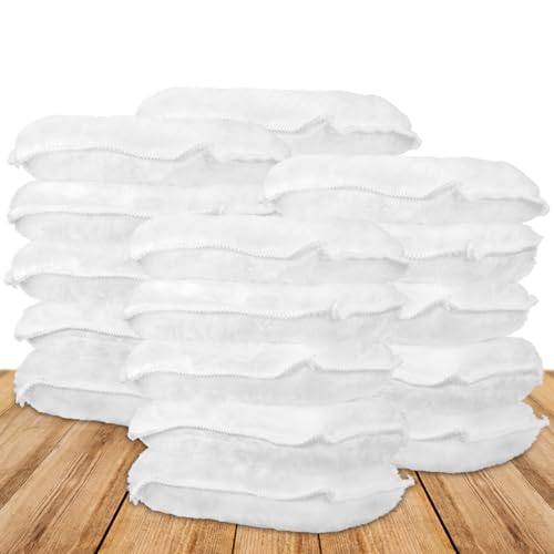 FMOACEN 20 Pcs Wood Stain Applicator Pads, Wood Lint and Snag Free Applicator Pads Reusable Fiber Staining Pad Square Thick Rags Cloth for Wood Stain and Oil Based Finishes, White - Image 1