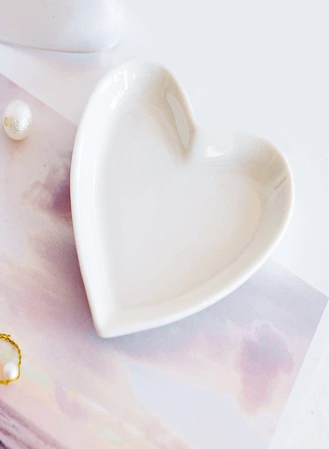 123Arts 6pcs Ceramic Heart Shape Jewelry Trays Jewelry Dishes Ring Holders Storage - Image 4