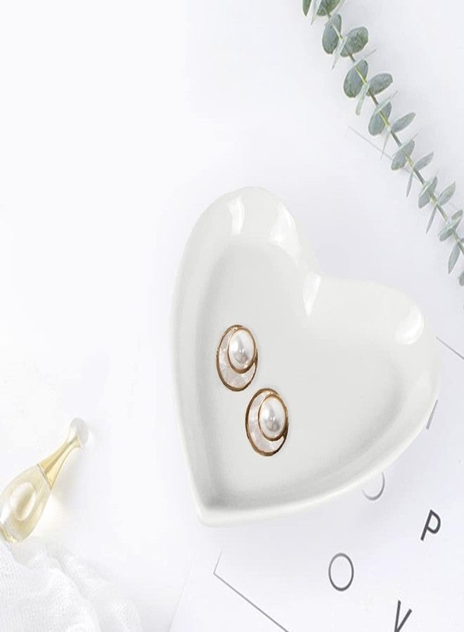 123Arts 6pcs Ceramic Heart Shape Jewelry Trays Jewelry Dishes Ring Holders Storage - Image 5