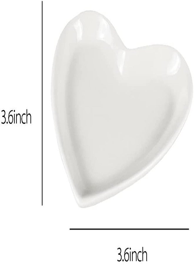 123Arts 6pcs Ceramic Heart Shape Jewelry Trays Jewelry Dishes Ring Holders Storage - Image 2