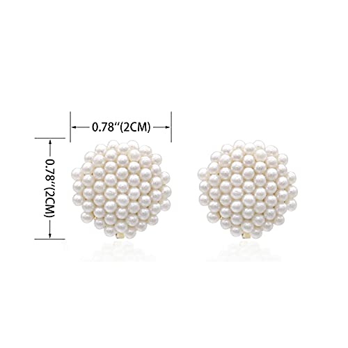 YOQUCOL Simulated Pearl Golden Tone Big Clip On Earrings For Non Pierced Bridal-Elegant Jewelry for Women - Image 2