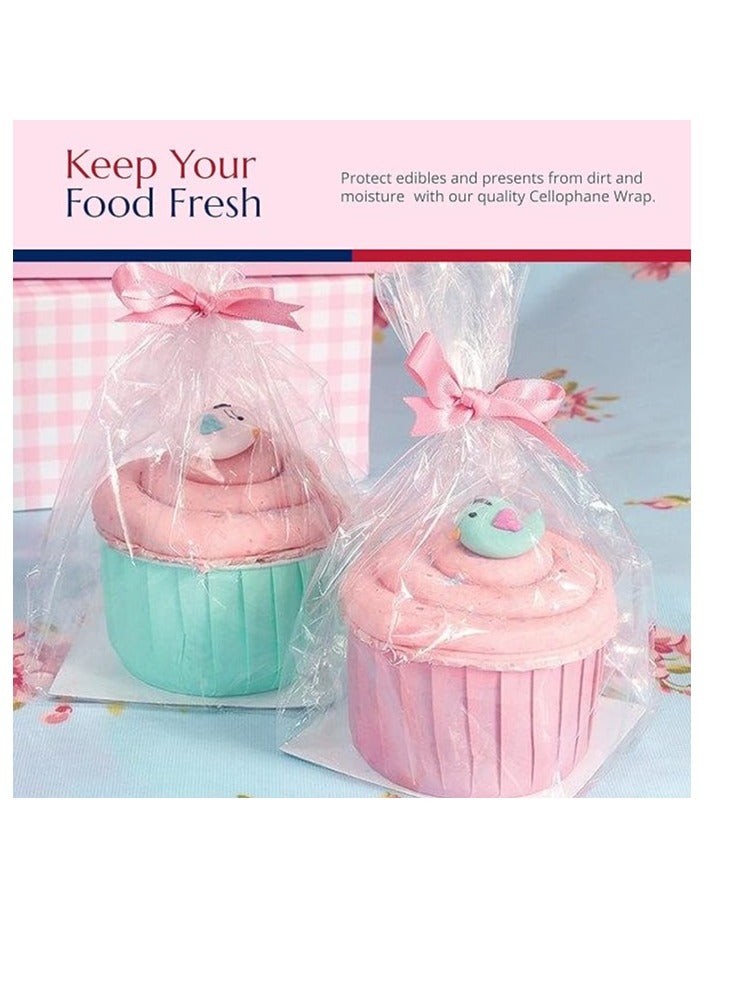 Terabyte Clear Cellophane Wrap Roll 16" x 100' 3 Mil Thick Cellophane For Gift Basket, Birthday, Mother's Day Gift Treats Goodie Wrapping Craft Flower Bouquet Plastic (Clear, 100ft (16in Width)) - Image 3