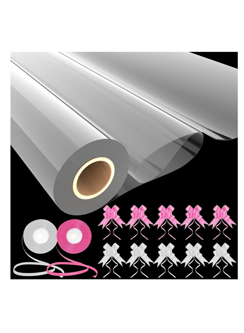 Terabyte Clear Cellophane Wrap Roll 16" x 100' 3 Mil Thick Cellophane For Gift Basket, Birthday, Mother's Day Gift Treats Goodie Wrapping Craft Flower Bouquet Plastic (Clear, 100ft (16in Width)) - Image 4