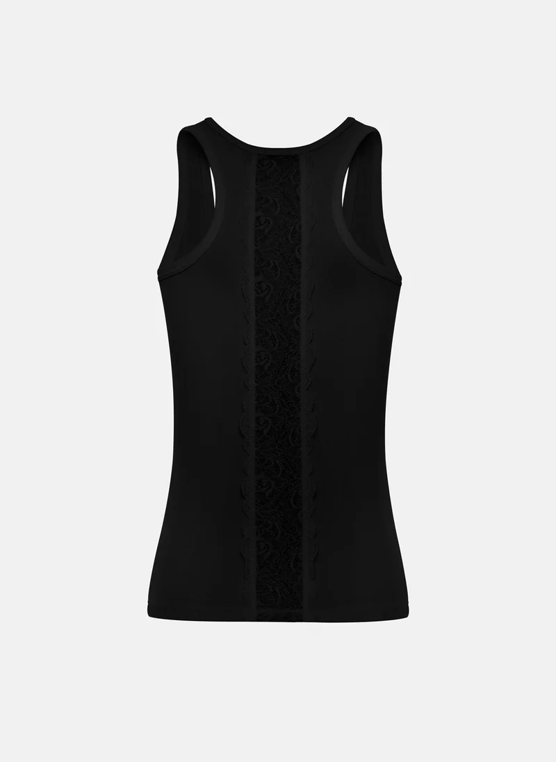 Lichi  Top with wide straps and lace insert at the back for Women | Best Price UAE