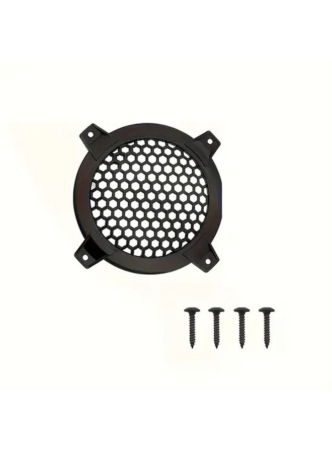 1pc Black Round Mesh Speaker Grill With Screws For Enhanced Sound Quality - Image 1