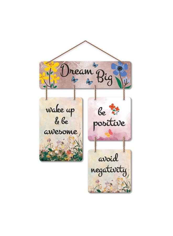 Artvibes Dream Big Decorative Wall Art MDF Wooden Hanger for Living Room | Bedroom | Home Decor | Office | Gift | Wall Hanging for Home Decoration | Modern Art (WH_6518N) - Image 1