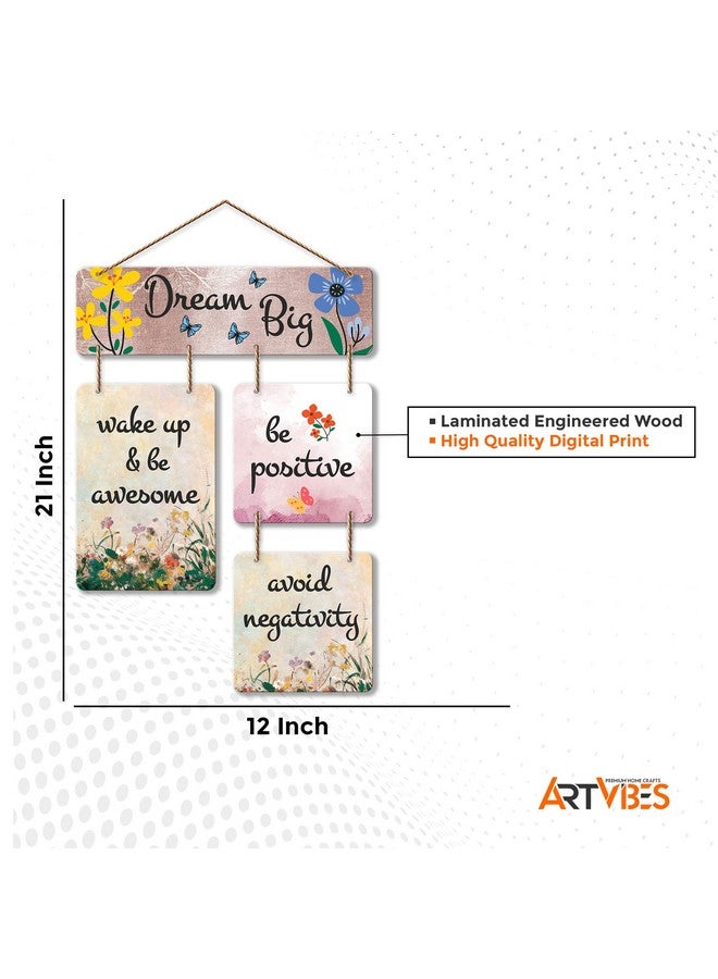 Artvibes Dream Big Decorative Wall Art MDF Wooden Hanger for Living Room | Bedroom | Home Decor | Office | Gift | Wall Hanging for Home Decoration | Modern Art (WH_6518N) - Image 5
