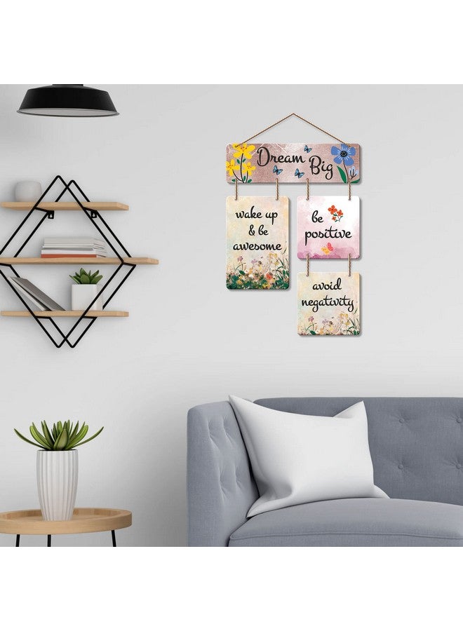 Artvibes Dream Big Decorative Wall Art MDF Wooden Hanger for Living Room | Bedroom | Home Decor | Office | Gift | Wall Hanging for Home Decoration | Modern Art (WH_6518N) - Image 2