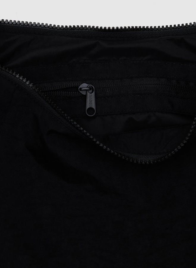 BAGGU Medium Nylon Crescent Bag - Black, Black, Medium Nylon Crescent Bag - Image 3