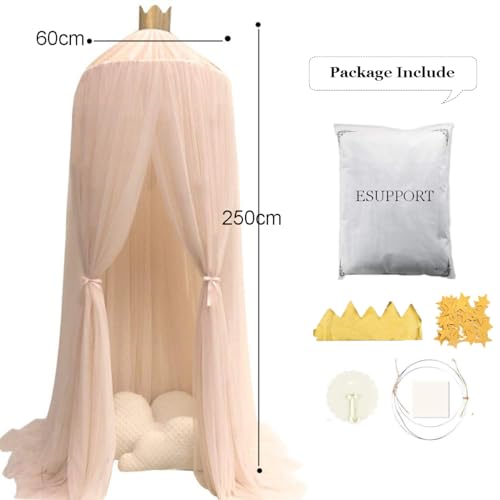 ESUPPORT Princess Bed Canopy Dome Lace Mosquito Net Play Tent Hanging Home Decoration Netting Curtains Reading Nook for Indoor Outdoor - Image 5