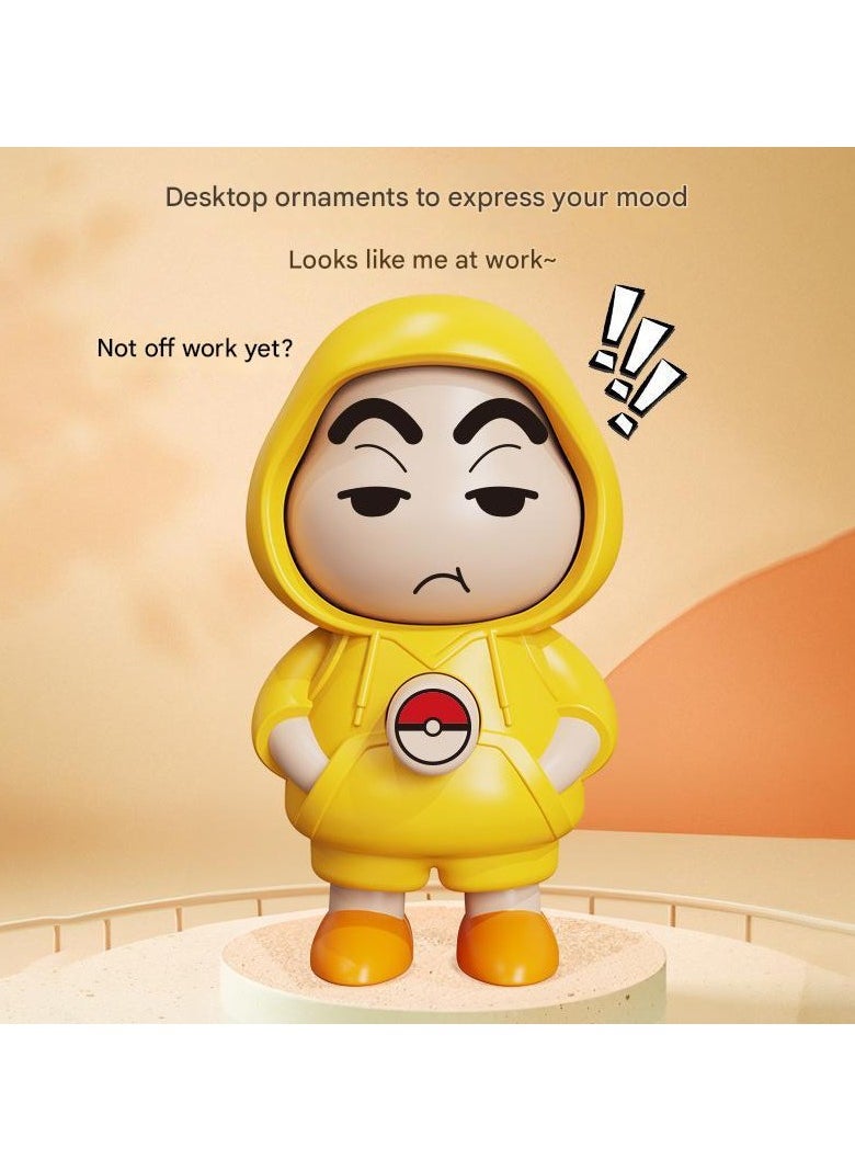 Generic - Crayon Shinchan x Pikachu 3-in-1 Transforming Keychain Toy - Press Poké Ball to Switch Faces, Gift for Kids/Anime Fans - Image 1