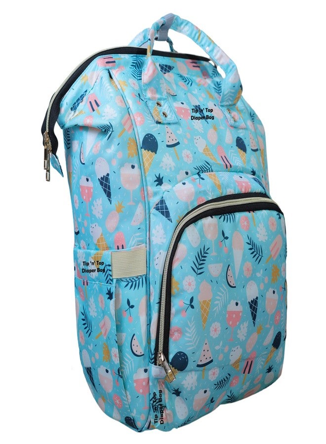 Tip 'n' Top Baby Kids Diaper Bag Backpack for diapers Travelling Diaper Bag for Moms Gift for New born baby (Ice Cream Printed) Insulated Bottle Pockets - Image 1