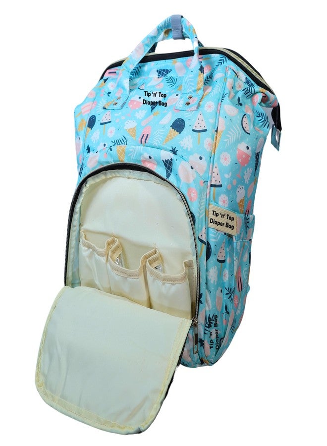 Tip 'n' Top Baby Kids Diaper Bag Backpack for diapers Travelling Diaper Bag for Moms Gift for New born baby (Ice Cream Printed) Insulated Bottle Pockets - Image 5